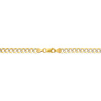 14K Solid Two Tone Gold 5MM Thick Diamond Cut Cuban Link Chain Necklace (20")