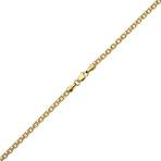 10K Gold Hollow 3MM Thick Bismarck Chain Necklace (28")