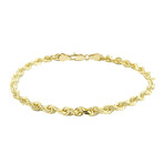 10K Gold Hollow 4MM Thick Rope Bracelet // 8"