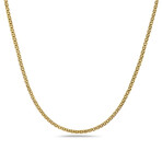 10K Gold Hollow 3MM Thick Bismarck Chain Necklace (28")
