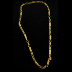 14K Gold Semi Solid Fancy Twist Alternating Patterned Bullet Chain // 22"