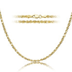 10K Gold Hollow 4MM Thick Rope Chain Necklace (18")