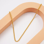 10K Yellow Gold 3.5MM Thick Round Rolo Link Chain Necklace (18")