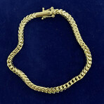 10K Solid Gold 3MM Thick Round Franco Chain Bracelet // 8"