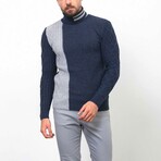 Robert Knitwear Jumper // Dark Blue + Light Gray (XL)