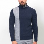 Robert Knitwear Jumper // Dark Blue + Light Gray (XL)