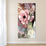 Pastel Fleur II Frameless // Free Floating Reverse Printed Tempered Glass Wall Art