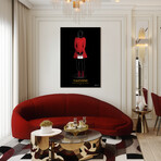 V Fashion Red Look Frameless // Free Floating Reverse Printed Tempered Glass Wall Art