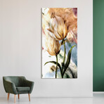 Pastel Fleur I Frameless // Free Floating Reverse Printed Tempered Glass Wall Art
