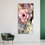 Pastel Fleur II Frameless // Free Floating Reverse Printed Tempered Glass Wall Art