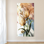Pastel Fleur I Frameless // Free Floating Reverse Printed Tempered Glass Wall Art
