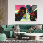 Carnival Crossing Abstract I & II Frameless // Free Floating Reverse Printed Tempered Glass Wall Art // Set of 2
