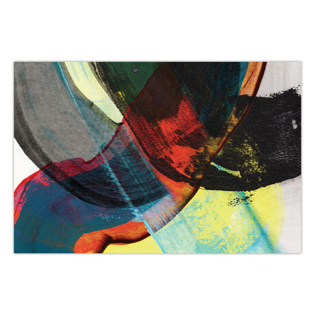 Carnival Crossing Abstract II Frameless Free Floating Reverse Printed Tempered Glass Wall Art