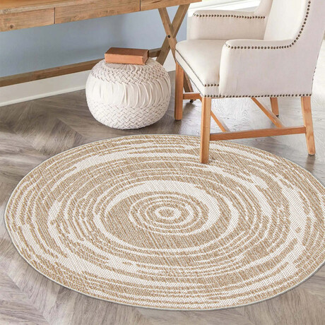 Merry V.2 // Taupe Rug (4'0"L x 4'0"W x 0.17"H)