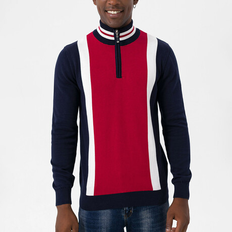 Kevin Pullover // Navy + Bordeaux (S)