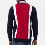 Kevin Pullover // Navy + Bordeaux (S)