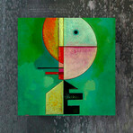 Kandinsky Series Glass Print // Green Abstract (20"H x 16"W x 0.5"D)