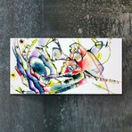 Kandinsky Series Glass Print // Abstract Ink Drawing (20"H x 16"W x 0.5"D)