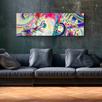 Kandinsky Series Glass Print // Abstract Rainbow Organic Shapes (20"H x 16"W x 0.5"D)