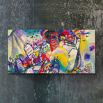 Kandinsky Series Glass Print // Abstract Cityscape (20"H x 16"W x 0.5"D)
