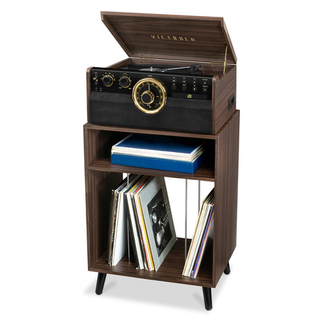 Victrola's Entertainment Stand with Record Holder