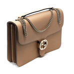 Interlocking GG Shoulder Bag // Camel Brown + Gold