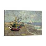 Fishing Boats on the Beach at les Saintes Maries de la Mer by Vincent van Gogh (18"H x 26"W x 0.75"D)