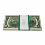 1976 Small Size $2 Federal Reserve Notes // BEP $200 Pack of 100 Sequential Serial Number Notes