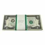 1976 Small Size $2 Federal Reserve Notes // BEP $200 Pack of 100 Sequential Serial Number Notes