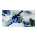 Blue Splash Frameless // Free Floating Tempered Art Glass Wall Art by EAD Art Coop