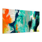 Tidal Abstract 2 Frameless // Free Floating Tempered Glass Panel Graphic Wall Art (Tidal Abstract 1)