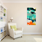 Tidal Abstract 2 Frameless // Free Floating Tempered Glass Panel Graphic Wall Art (Tidal Abstract 1)