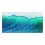 Blue Wave Frameless // Free Floating Tempered Art Glass Wall Art by EAD Art Coop