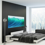 Blue Wave Frameless // Free Floating Tempered Art Glass Wall Art by EAD Art Coop