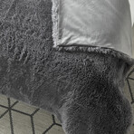 Mir Faux Lamb Fur Throw Reverse Micromink 50"x60" // Grey