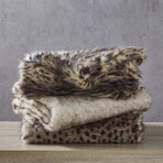 Ayva Faux Fur Throw // Brown Leopard