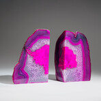 Genuine Pink Banded Agate Bookends