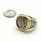 ALEXANDER THE GREAT COIN // GOLD + SILVER RING