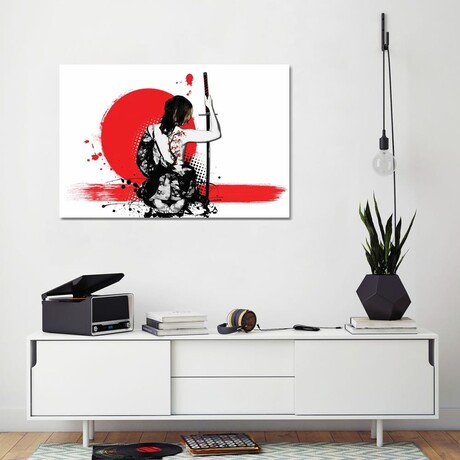 Trash Polka - Female Samurai by Nicklas Gustafsson (18"H x 26"W x 0.75"D)