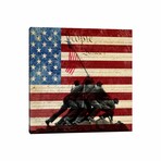 USA "Constitution" Flag (Iwo Jima War Memorial Background) by iCanvas (18"H x 18"W x 0.75"D)