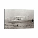 1903 Wright Brothers' Plane Taking Off At Kitty Hawk North Carolina USA by Vintage Images (18"H x 26"W x 0.75"D)