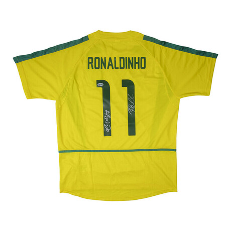 Pele & Ronaldinho Dual Signed Brazil National Team Jersey