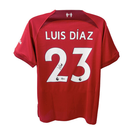 Luis Diaz Signed Liverpool Jersey
