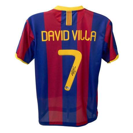 David Villa Signed Barcelona Jersey
