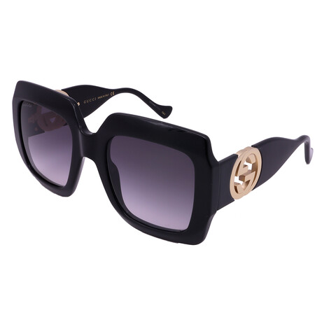 Women GG1022S-006 Square Sunglasses// Black + Black-Gray