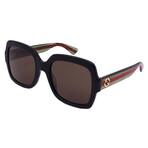 Gucci // Ladies // GG0036SN-002 Square Sunglasses // Black Red Green + Brown