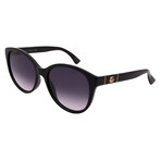 Women GG631S-001 Cat Eye Sunglasses // Black + Black-Gray