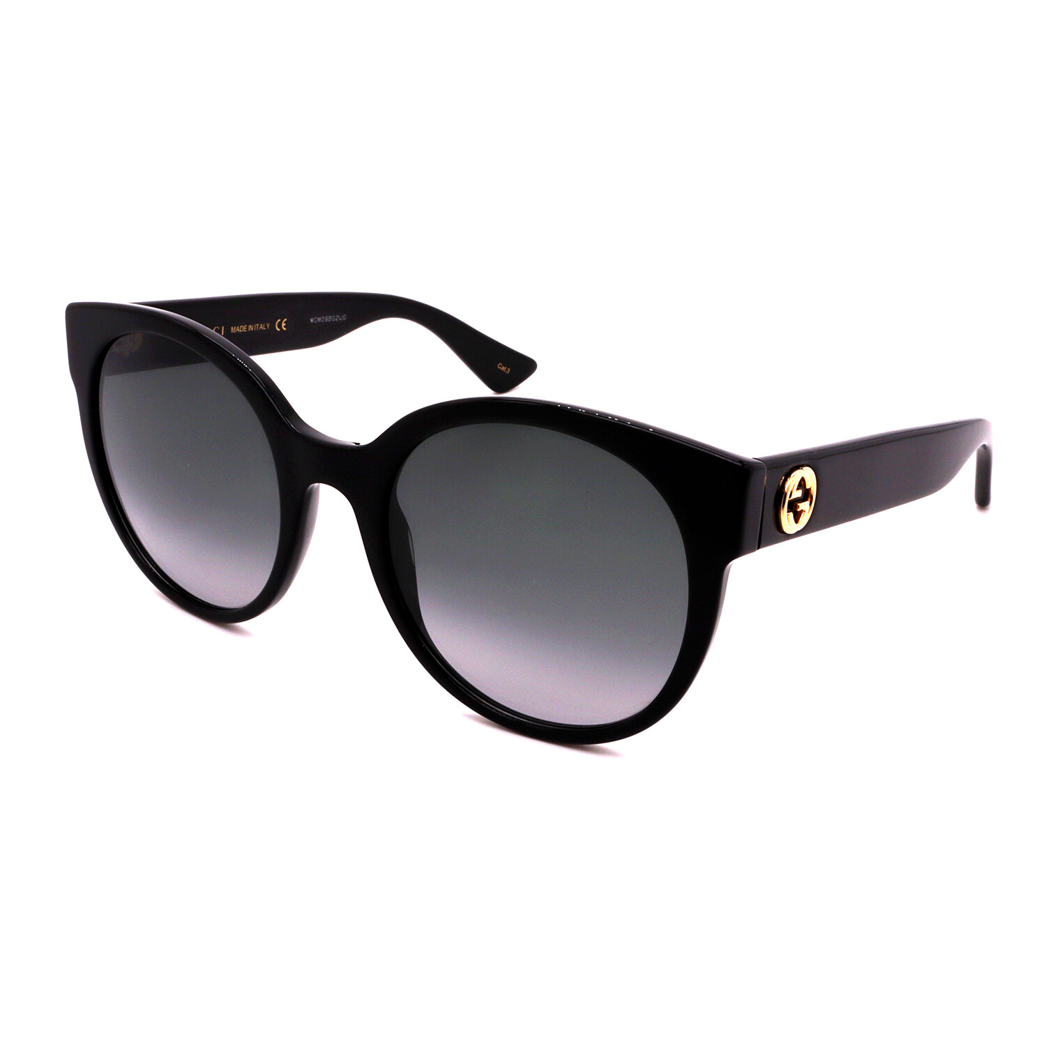 Gucci // Women's GG0035S-001 Cat Eye Sunglasses // Black + Black-Gray ...