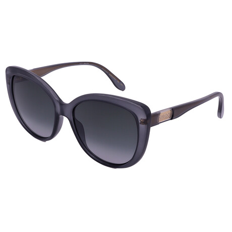 Women's GG078S 001 Cat eye Sunglasses // Black-Gray + Gray