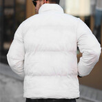 Oversized Velvet Down Jacket // White (M)
